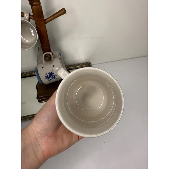 Set of 4 Vintage Jardin 710 Whisper Blue Floral Coffee Tea Cup/Mug 60's 70's - Picture 5 of 9